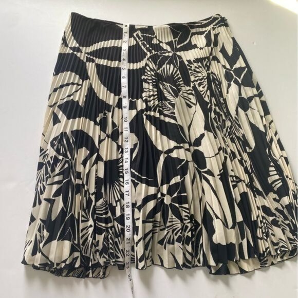 Ralph Lauren Collection Floral Pleated Midi Skirt Silk Size 10 - Picture 5 of 13
